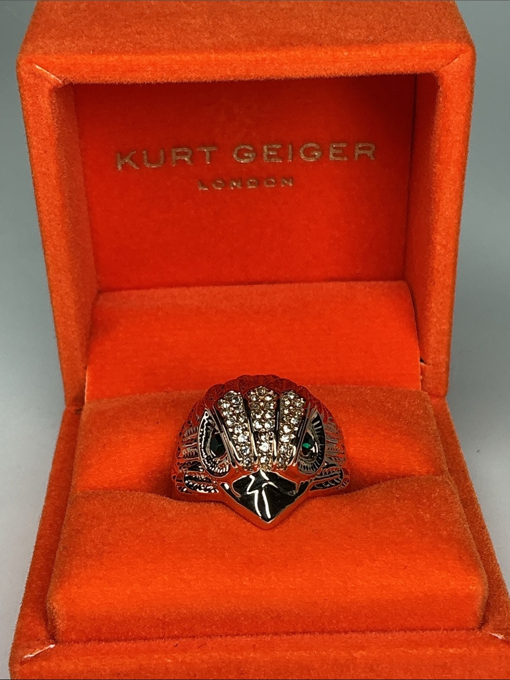 Size 7 - Kurt Geiger Silver Crystal Eagle Ring